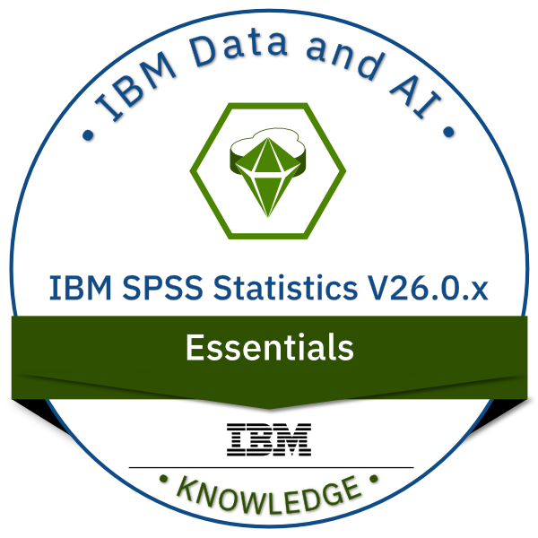 IBM SPSS Statistics V26.0.x Essentials badge